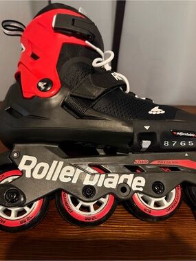 Rollerblade Kids Adjustable Inline Skates - Black & Red - Worn Once